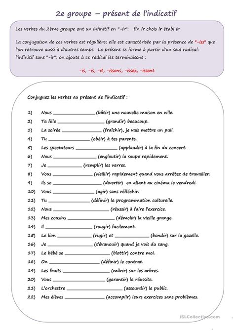 Le Indicatif En Fran Ais