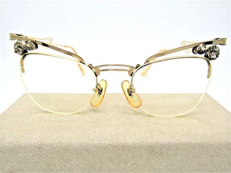 Vintage Ultra Rare Scarce Diamante Bausch And Lomb Bandl 12k Gold Filled Eyeglasses These Glasses