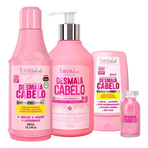 Forever Liss Kit Desmaia Cabelo 2 0 Shampoo 300ml Máscara Mais Potente