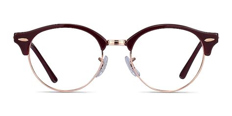 Ray Ban Rb4246v Clubround Browline Dark Purple Gold Frame Glasses For Women Eyebuydirect Canada