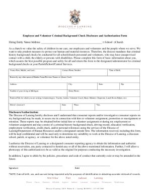 Fillable Online Free Background Check Authorization Form