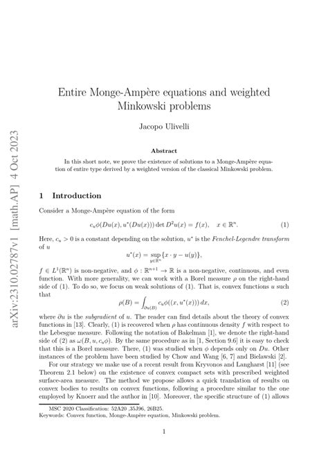 PDF Entire Monge Ampère equations and weighted Minkowski problems