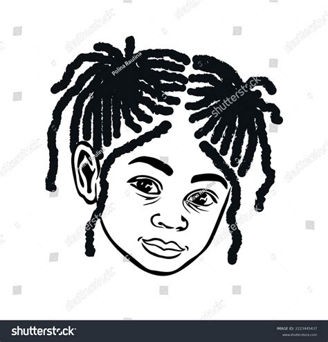 Black African American Little Small Girl Stock Vector Royalty Free 2223445437 Shutterstock