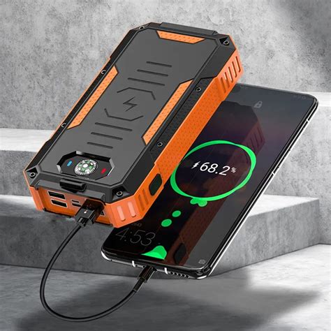 Sign Solar Powerbank Med Tr Dl S Opladning Mah Orange