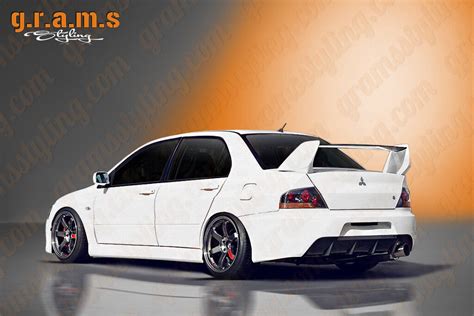 Mitsubishi Lancer Evo 7 8 9 Rear Bumper With Carbon Fiber Diffuser Vii Viii V9 Ebay