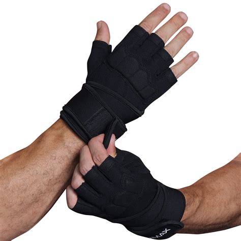 Men's Workout Gloves with Wrist Wrap Support - Full Palm Protection ...