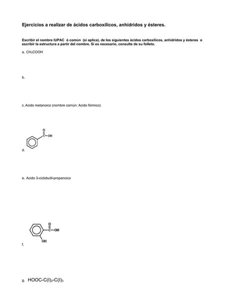 2 Ejercicios Resueltos De Cidos Carbox Licos 1 PDF