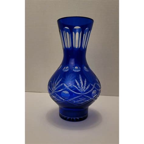 Czech Cobalt Blue Vase Etsy