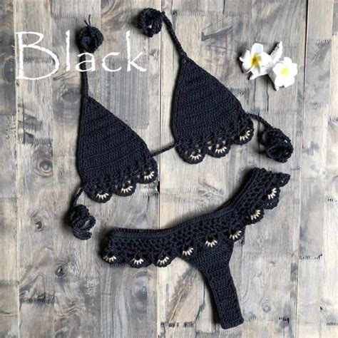 Maillot De Bain Maillot De Bain Crochet Micro Bikini Taille Haute G Col Licou Lingerie