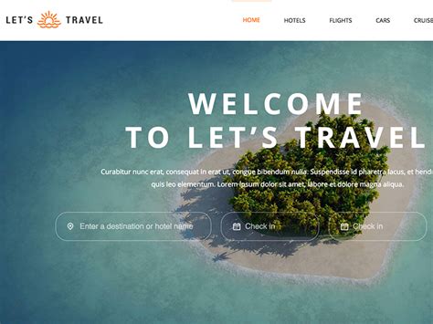 Let's Travel - Responsive Travel Booking Site Template by NRGThemes on ...