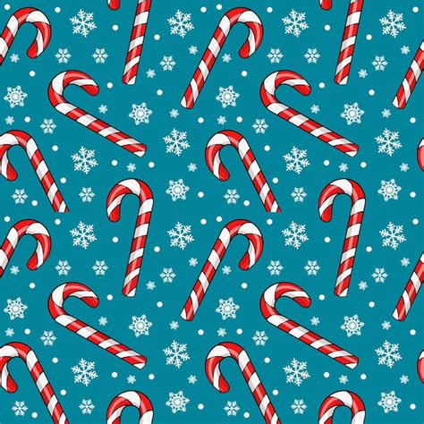 Premium Vector Seamless Pattern With Christmas Candy Cane Caramel And