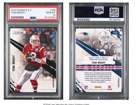 2010 Panini And Rookies Stars Tom Brady Psa 10 Gem Mint 160 Patriots Pop