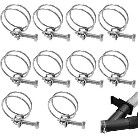 ® Lot De 10 Colliers De Serrage à Double Fil Réglable Pour Différentes Conduites D Eau