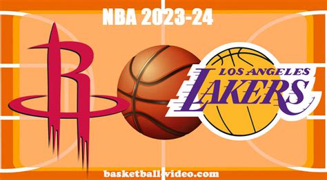 Houston Rockets Vs Los Angeles Lakers Dec 2 2023 NBA Full Game Replay