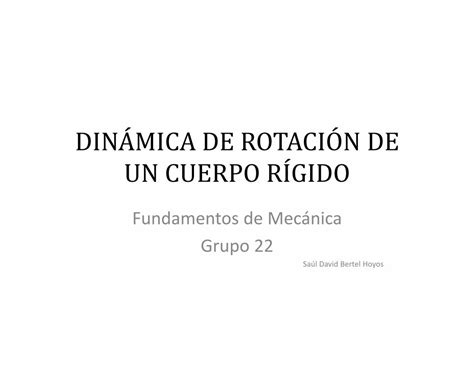 Pdf Din Mica De Rotaci N De Un Cuerpo R Gido Pdfslide Net