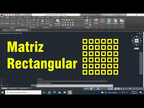 Matriz Rectangular En Autocad Youtube