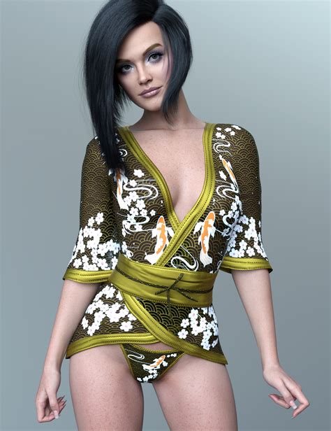 Dforce Kimono Lingerie Top For Genesis Daz D