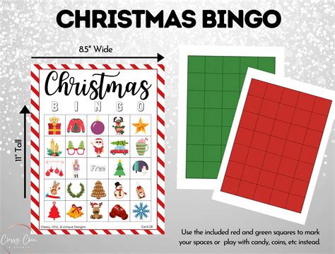 Christmas Bingo 30 Unique Bingo Cards Kids' Christmas - Etsy