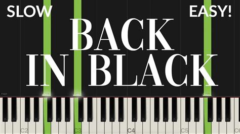 Back In Black Ac Dc Easy Piano Tutorial Youtube