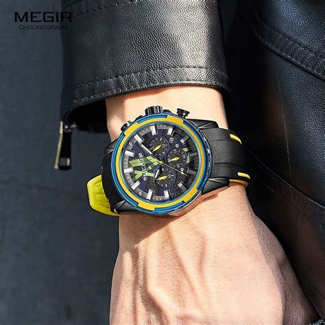 Megir Watch For Men Fashion Military Sport Chronograph Quartz Watches