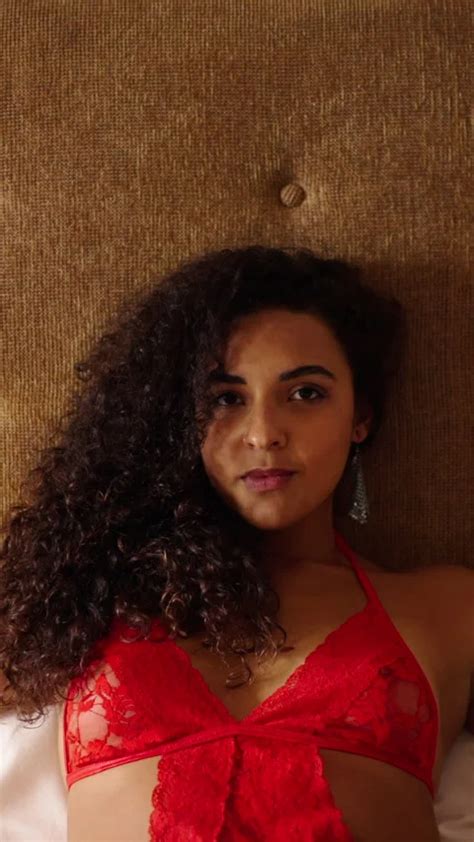 Curvy Brunette Girl Lying On Her Bed Loo Stock Video Pond