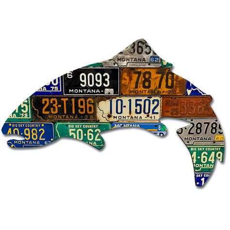 Trout License Plate Art Cody Richardson The Fly Shop