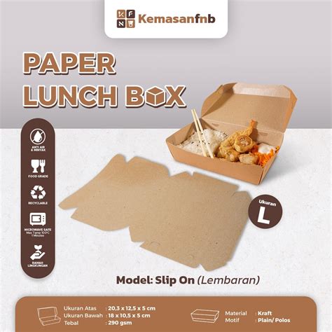 Pesan Paper Lunch Box Ukuran L Lembaran KemasanFnB