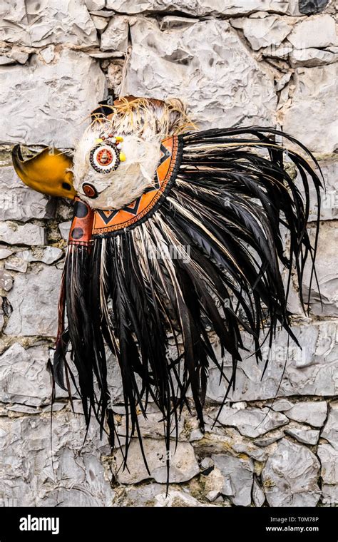 A Feathered Face Mask Of Indigenous People Mexico Stock Photo Alamy