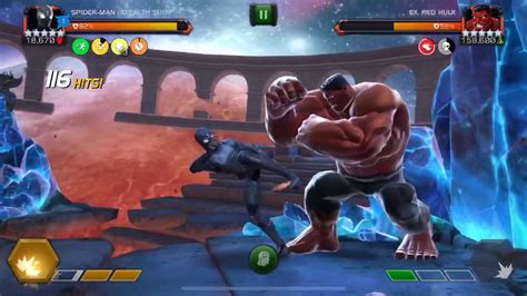 R5 Spider Man Stealth Suit Vs Lol Red Hulk Mcoc Youtube