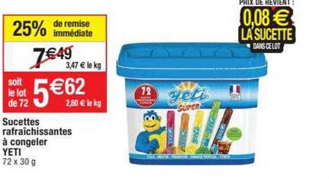 Promo Sucettes Rafra Chissantes Congeler Yeti Chez Migros France