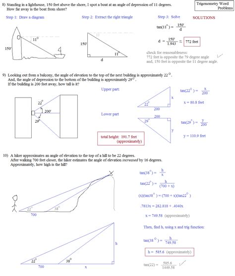 Math Plane Trigonometry Word Problems