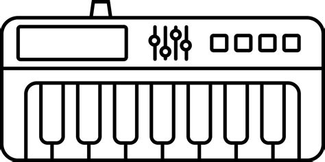 Piano Keyboard Icon In Black Outline. 24329592 Vector Art at Vecteezy