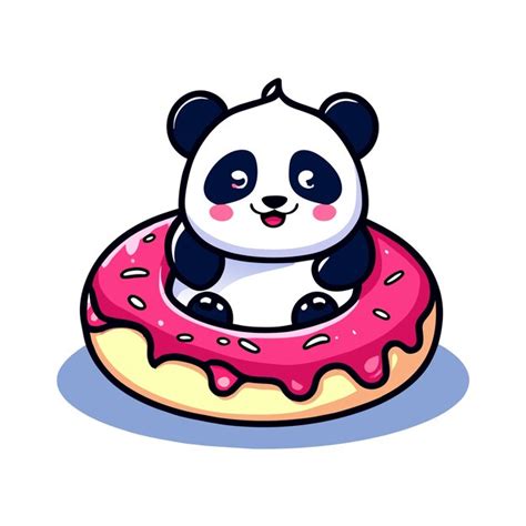 Premium Vector Cute Panda Bear Hand Drawn Flat Stylish Mascot Cartoon