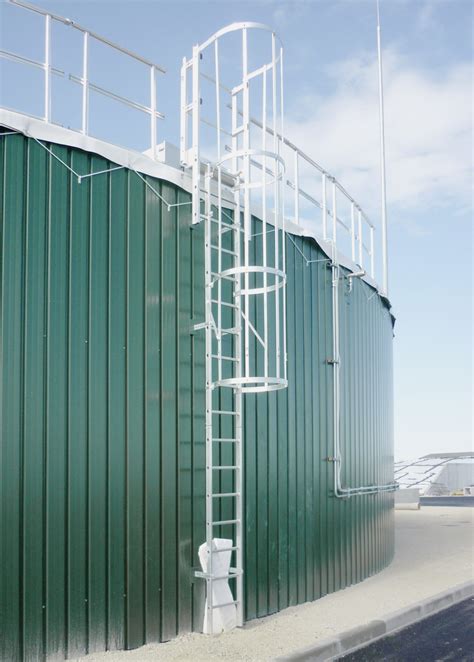 Fixed Ladder with Roof Parapet and Crossover - Ladders & Access