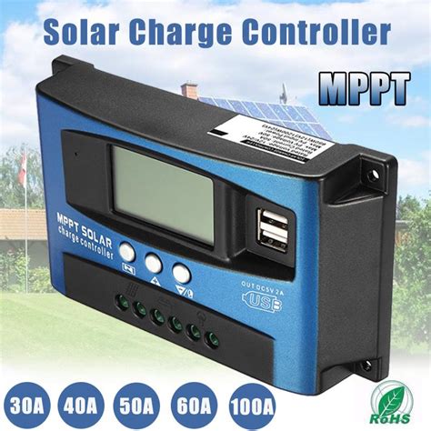 Mppt Solar Battery Charger 405060100a Solar Charge Controller With Usb Lcd Display 12v 24v