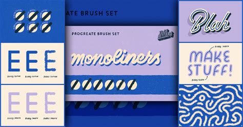 Monoliners Procreate Brush Set MasterBundles