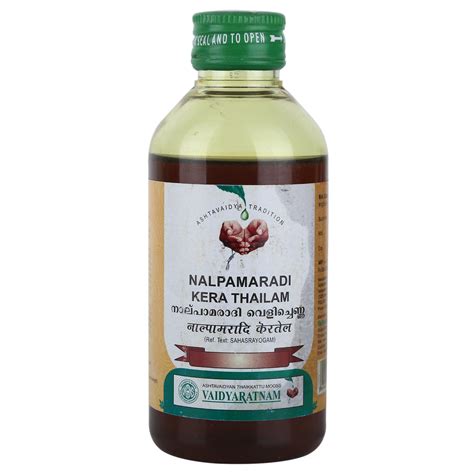 Buy VAIDYARATNAM Nalpamaradi Kera Thailam 200 ML With Free Pachak