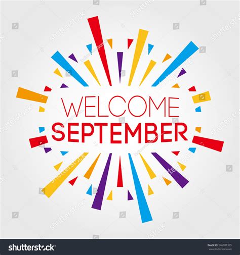 Welcome September Vector Illustration Poster Banner Stock Vector