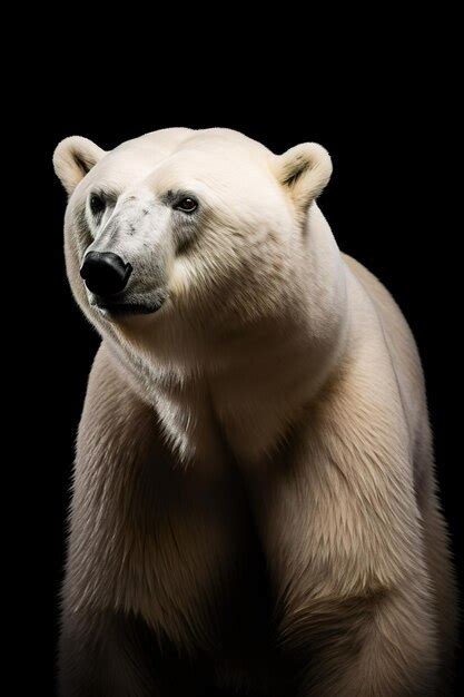 Premium Photo Polar Bear On A Black Background