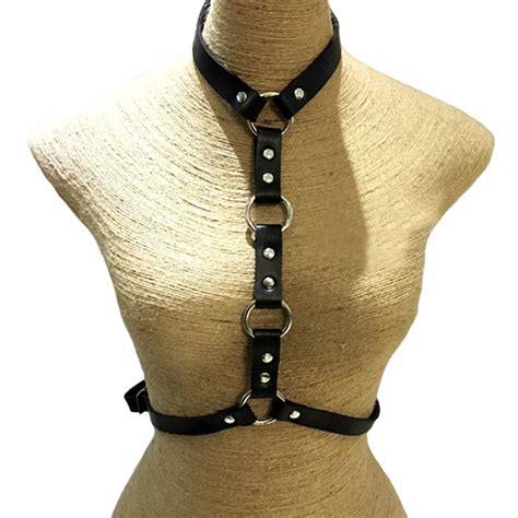 Sexy Women Suspenders Belts Punk Rock Choker Gothic Leather Harness