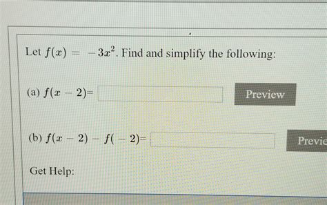 Solved Let F X X2 1 Find And Simplify The Following