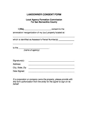 Land Owner Consent Form Fill Online Printable Fillable Blank