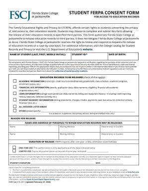 State College Ferpa Form Fill Online Printable Fillable Blank