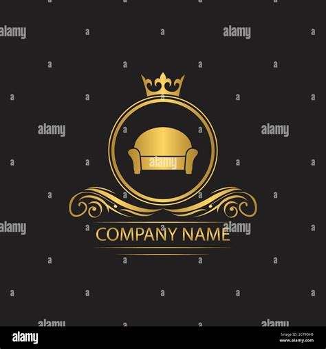 Möbel Logo Vorlage Luxus Royal Vektor Firma dekorative Emblem mit Krone ...