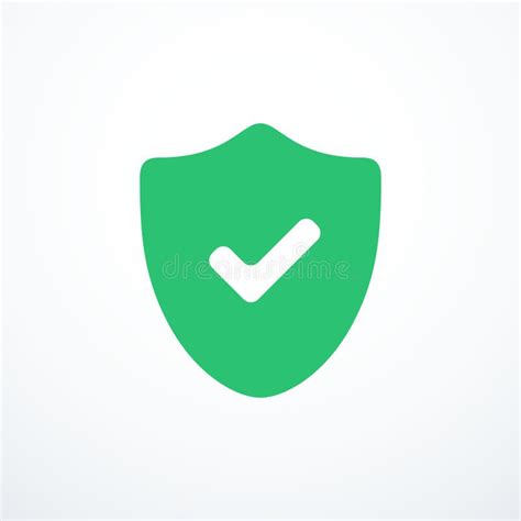 Green Shield Check Mark Icon Vector Illustration Stock Vector