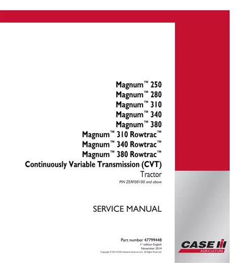 PPT CASE IH Magnum 250 CVT TIER 2 Tractor Service Repair Manual PIN