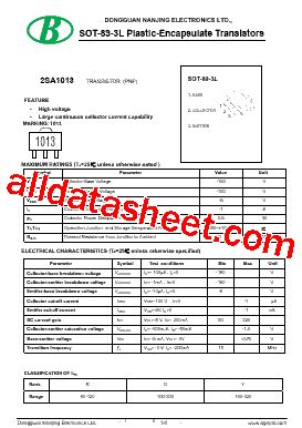 2SA1013 Datasheet PDF Nanjing International Group Co