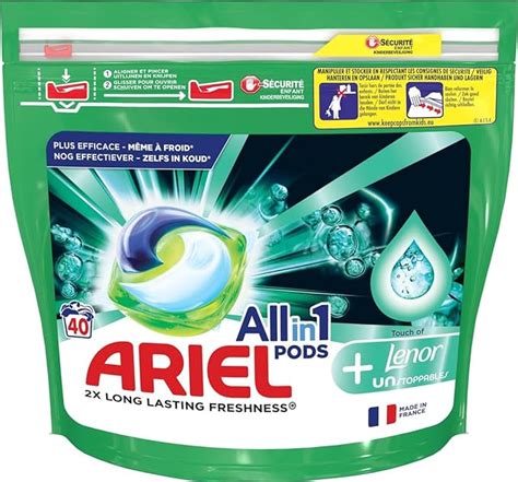 Ariel 4en1 PODS Lessive Liquide En Capsules 40 Lavages Touch Of Lenor