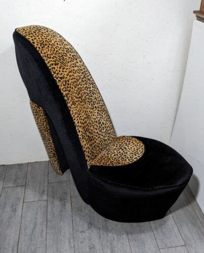 Leopard Cheetah Animal Print High Heel Shoe Stiletto Chair Salon