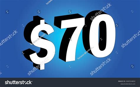 70 Dollar 70 3d Blue Price Stock Vector Royalty Free 2042524652